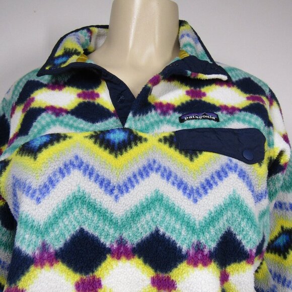 PATAGONIA SYNCHILLA Timber Twist Aztec Southwest Fleece Pullover Gorpcore  XXS - Picture 2 of 13